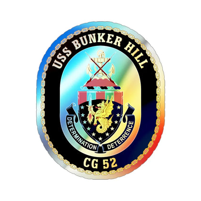 USS Bunker Hill CG 52 (U.S. Navy) Holographic STICKER Die-Cut Vinyl Decal 3 Inch Holographic - The Sticker Space