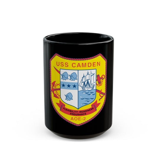 USS CAMDEN AOE 2 (U.S. Navy) Black Coffee Mug-15oz-The Sticker Space