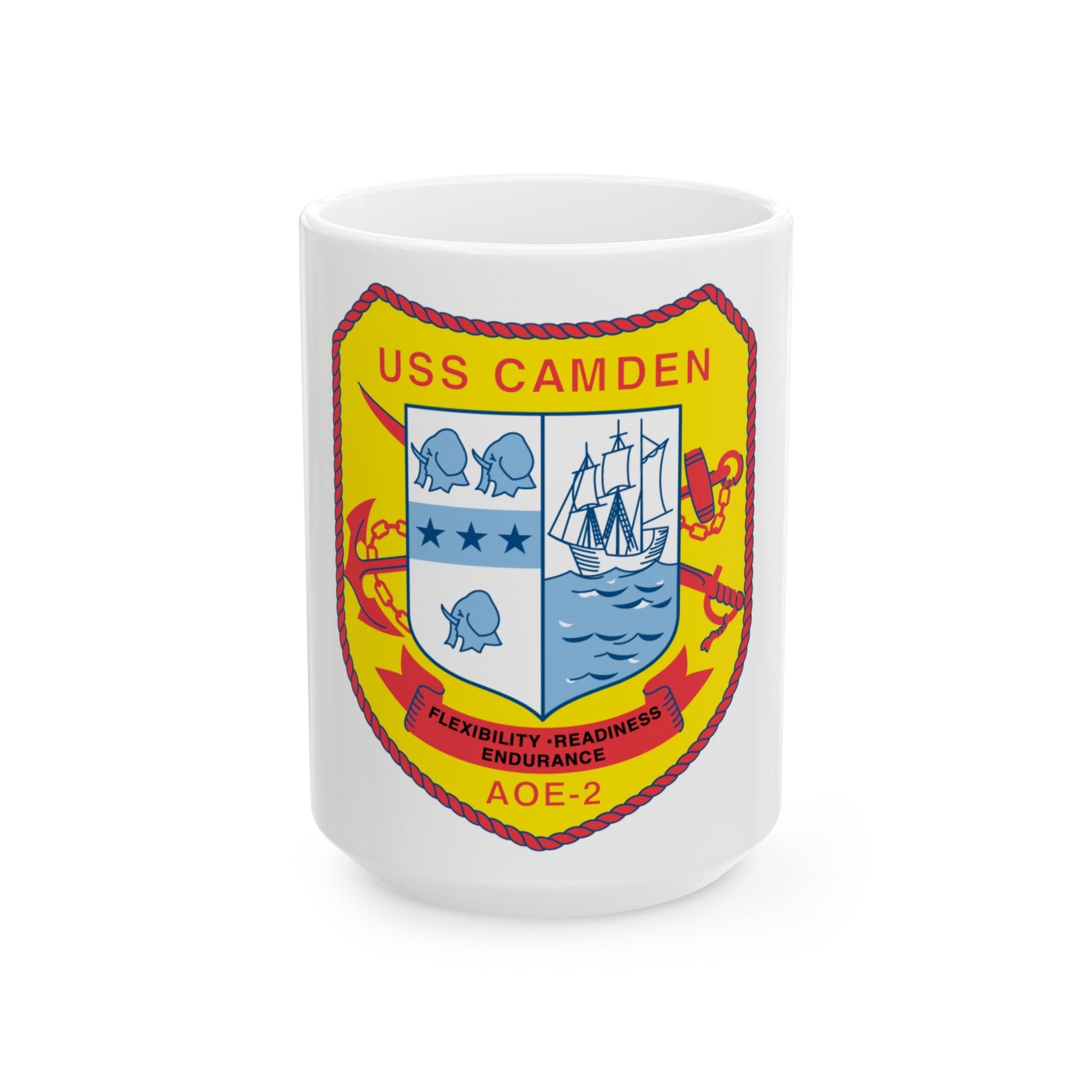 USS CAMDEN AOE 2 (U.S. Navy) White Coffee Mug-15oz-The Sticker Space