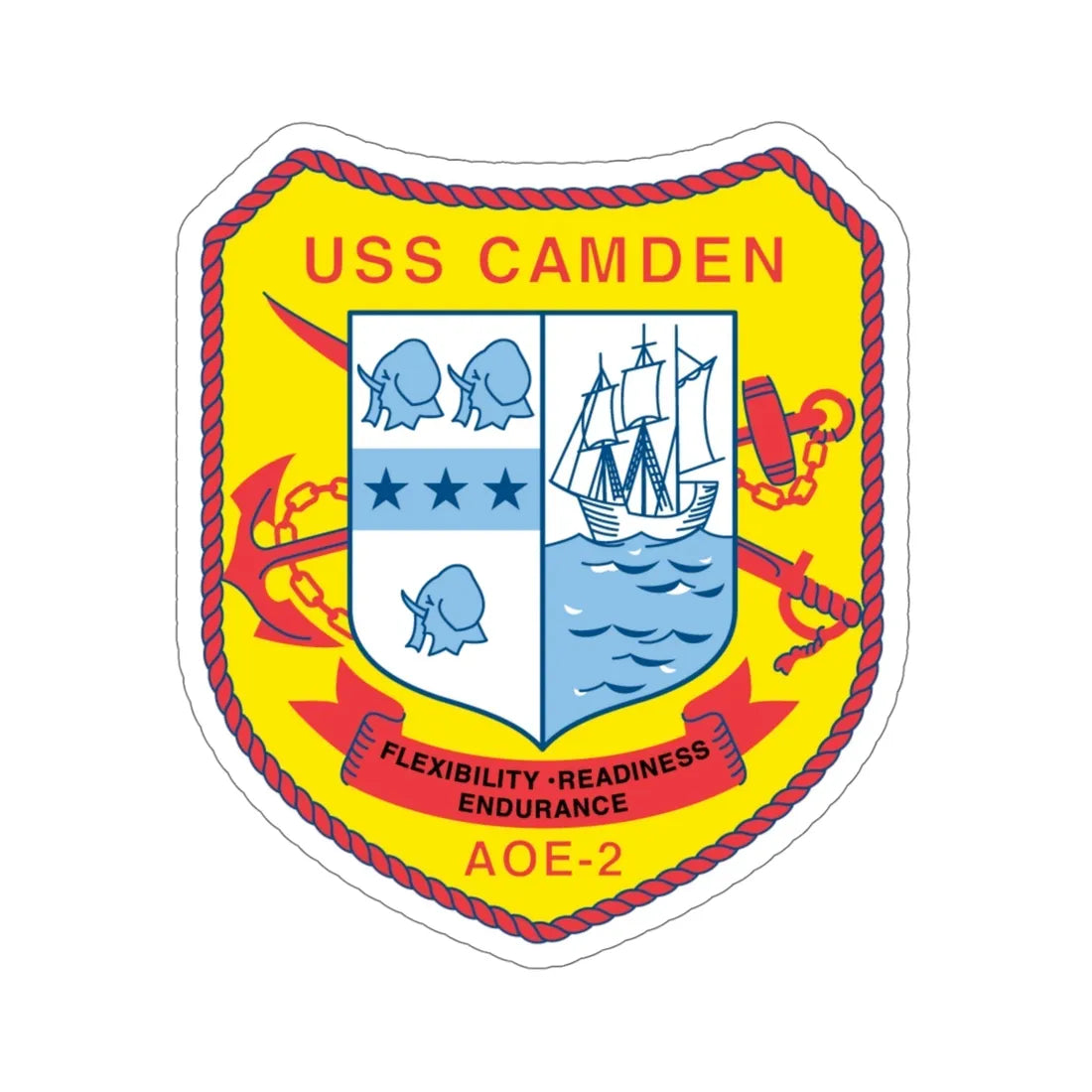USS CAMDEN AOE 2 (U.S. Navy) STICKER Vinyl Die-Cut Decal 5 Inch - The Sticker Space