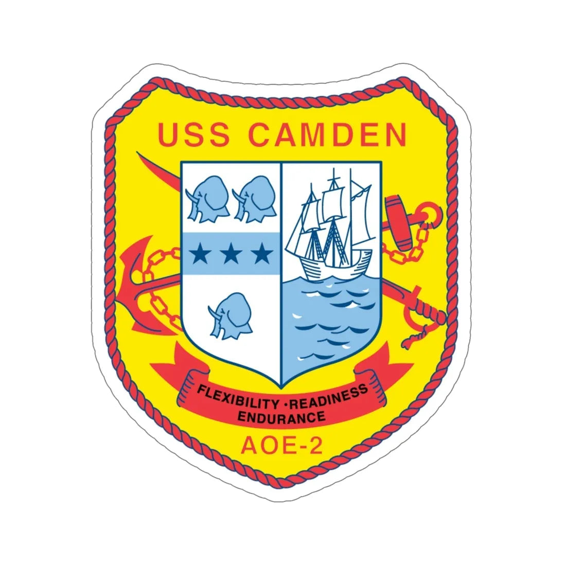 USS CAMDEN AOE 2 (U.S. Navy) STICKER Vinyl Die-Cut Decal 6 Inch - The Sticker Space