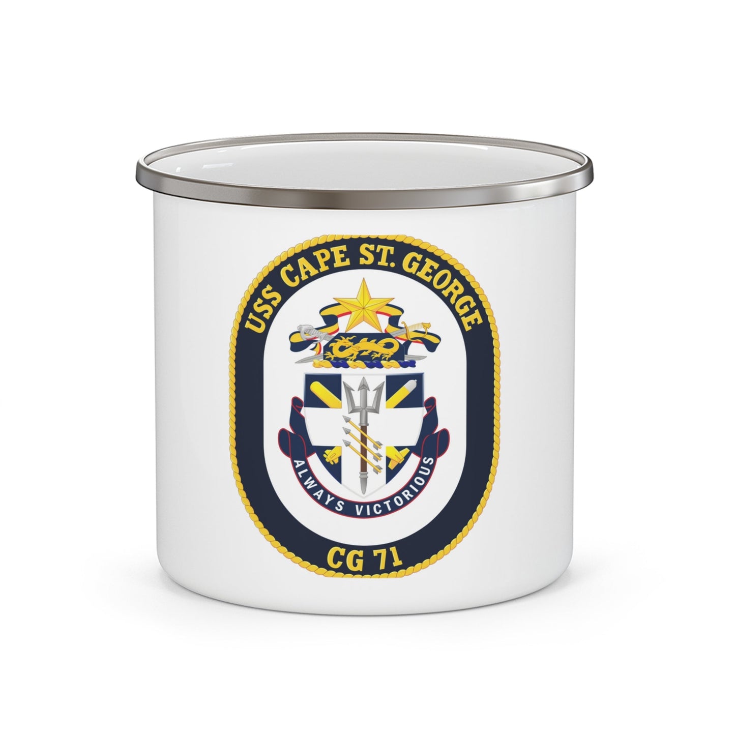 USS Cape St George CG 71 Crest (U.S. Navy) Enamel Mug 12oz-12oz-The Sticker Space