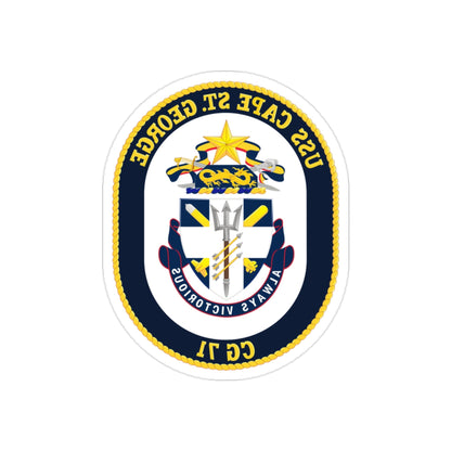 USS Cape St George CG 71 Crest (U.S. Navy) REVERSE PRINT Transparent STICKER-2 Inch-The Sticker Space