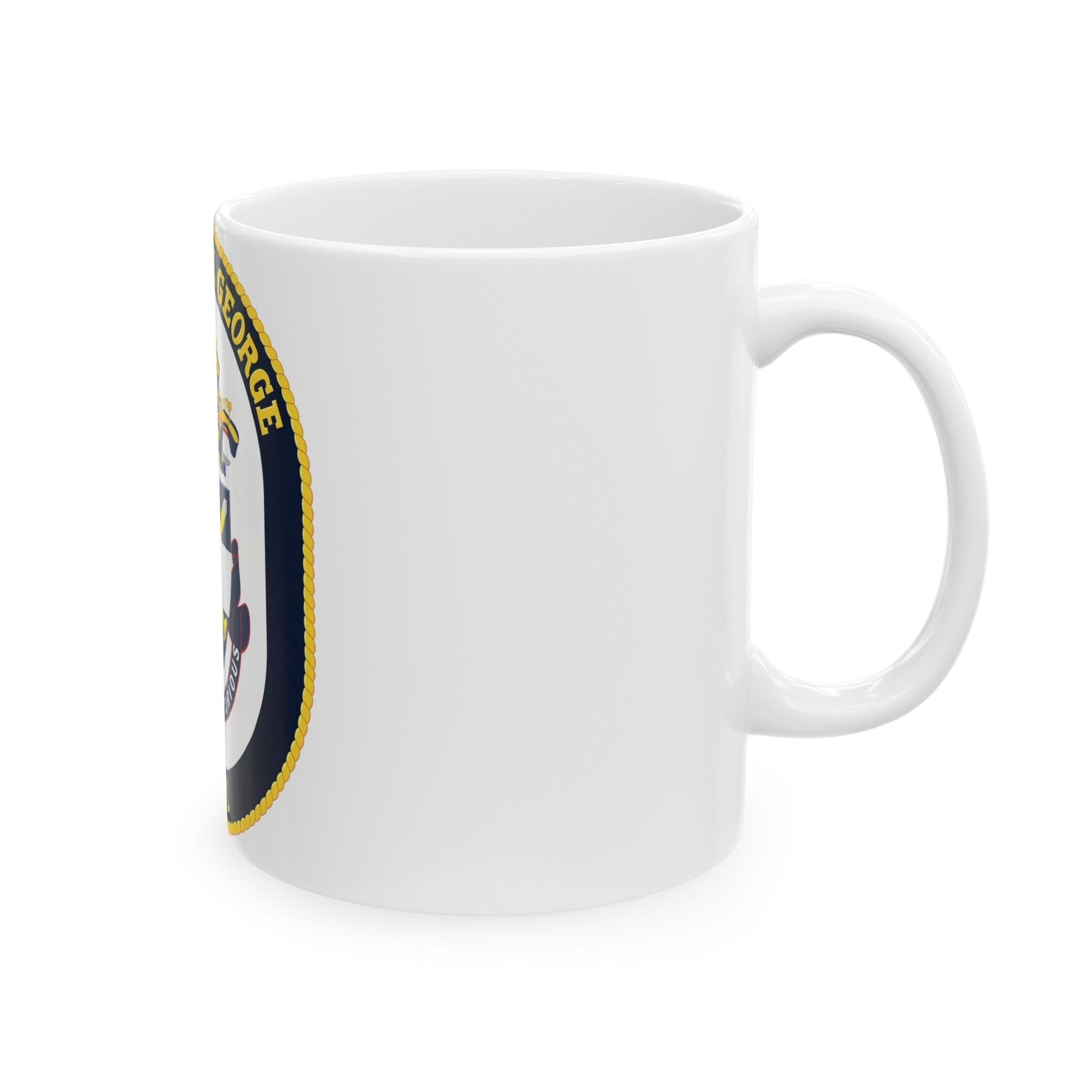 USS Cape St George CG 71 Crest (U.S. Navy) White Coffee Mug-The Sticker Space