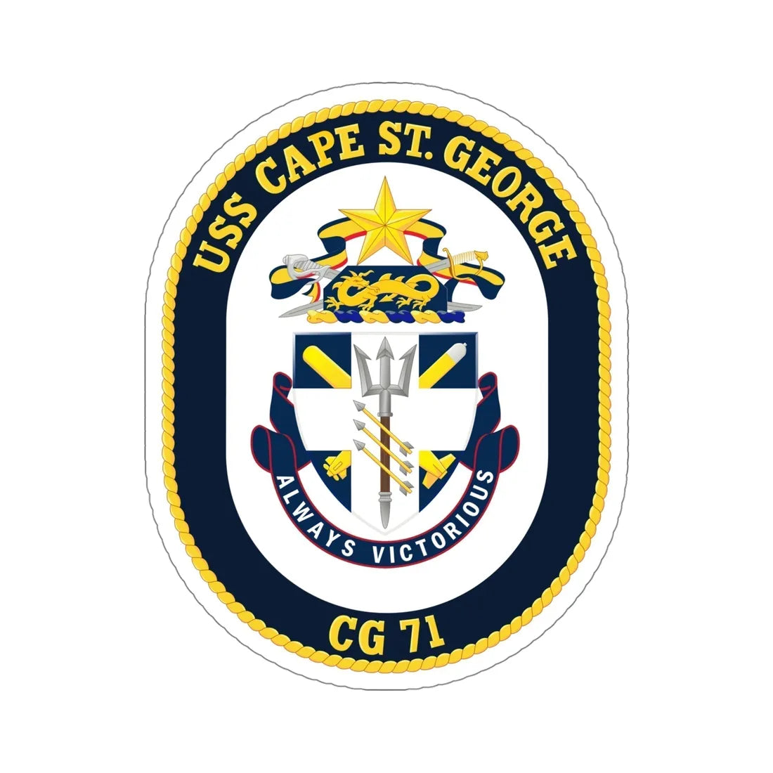 USS Cape St George CG 71 Crest (U.S. Navy) STICKER Vinyl Die-Cut Decal 5 Inch - The Sticker Space