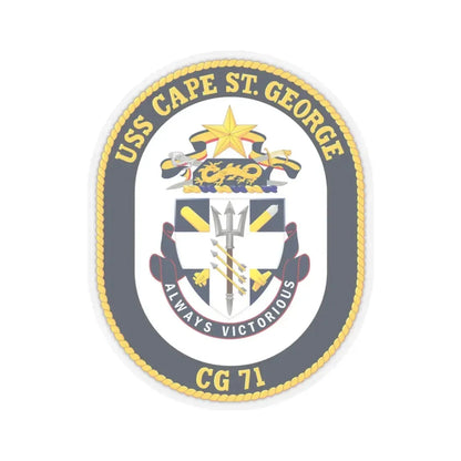 USS Cape St George CG 71 Crest (U.S. Navy) STICKER Vinyl Kiss-Cut Decal 3 Inch Transparent - The Sticker Space