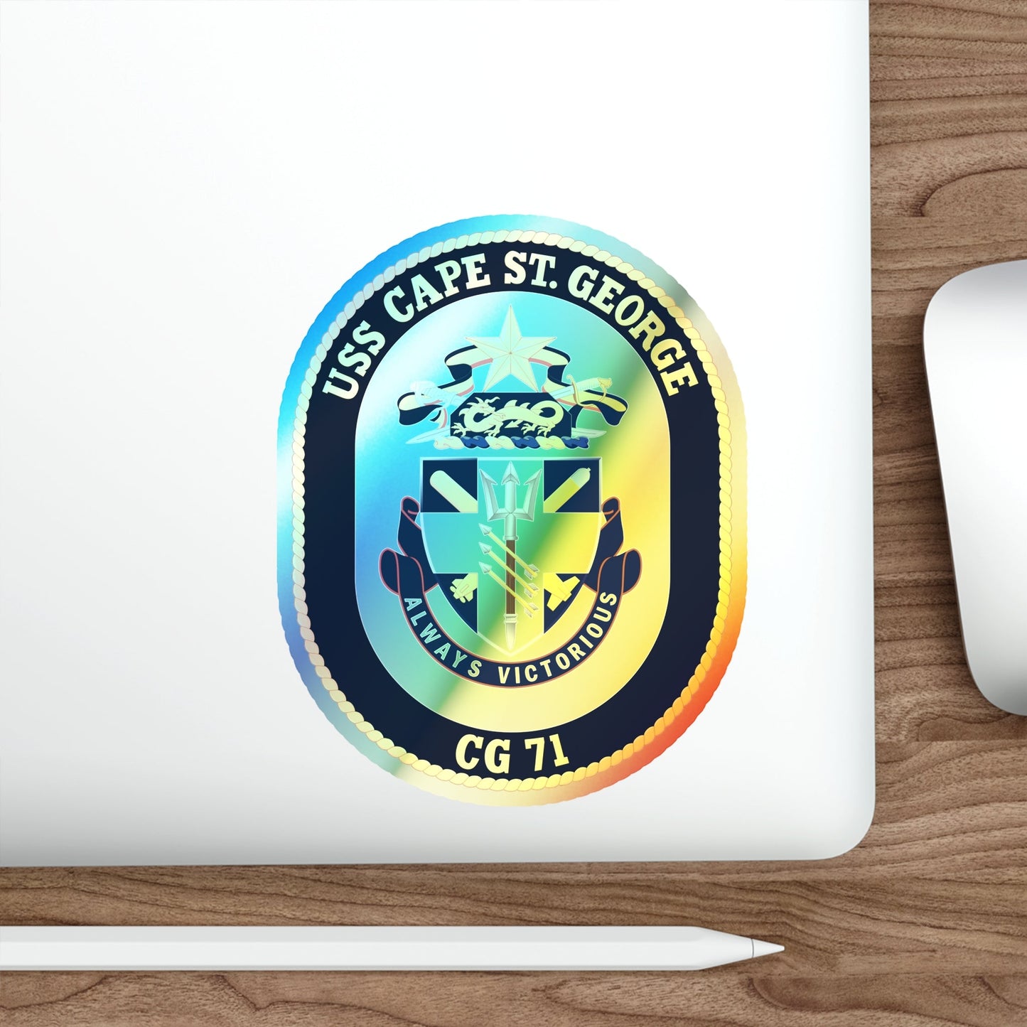 USS Cape St George CG 71 (U.S. Navy) Holographic STICKER Die-Cut Vinyl Decal-The Sticker Space