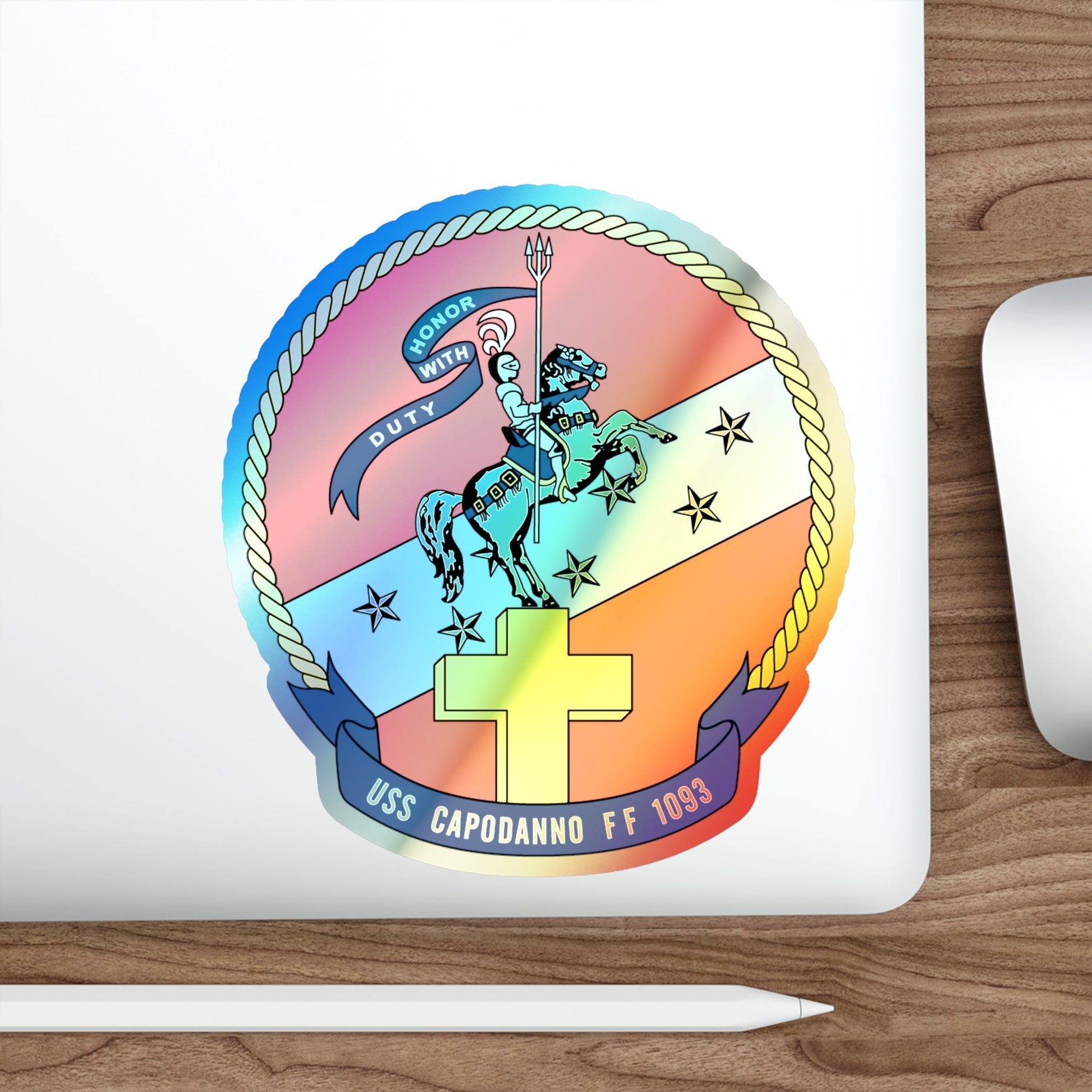 USS Capodanno FF 1093 (U.S. Navy) Holographic STICKER Die-Cut Vinyl Decal-The Sticker Space