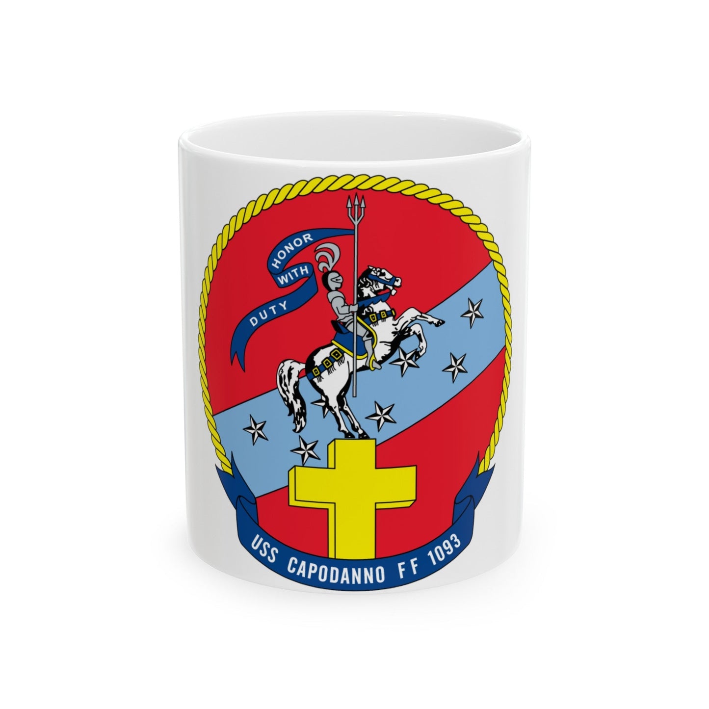 USS Capodanno FF 1093 (U.S. Navy) White Coffee Mug-11oz-The Sticker Space