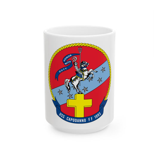 USS Capodanno FF 1093 (U.S. Navy) White Coffee Mug-15oz-The Sticker Space