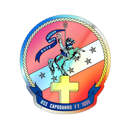 USS Capodanno FF 1093 (U.S. Navy) Holographic STICKER Die-Cut Vinyl Decal 3 Inch Holographic - The Sticker Space