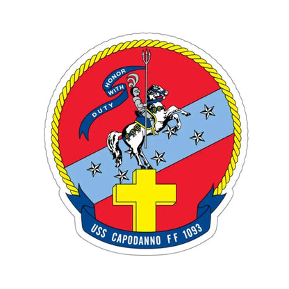 USS Capodanno FF 1093 (U.S. Navy) STICKER Vinyl Kiss-Cut Decal 3 Inch White - The Sticker Space