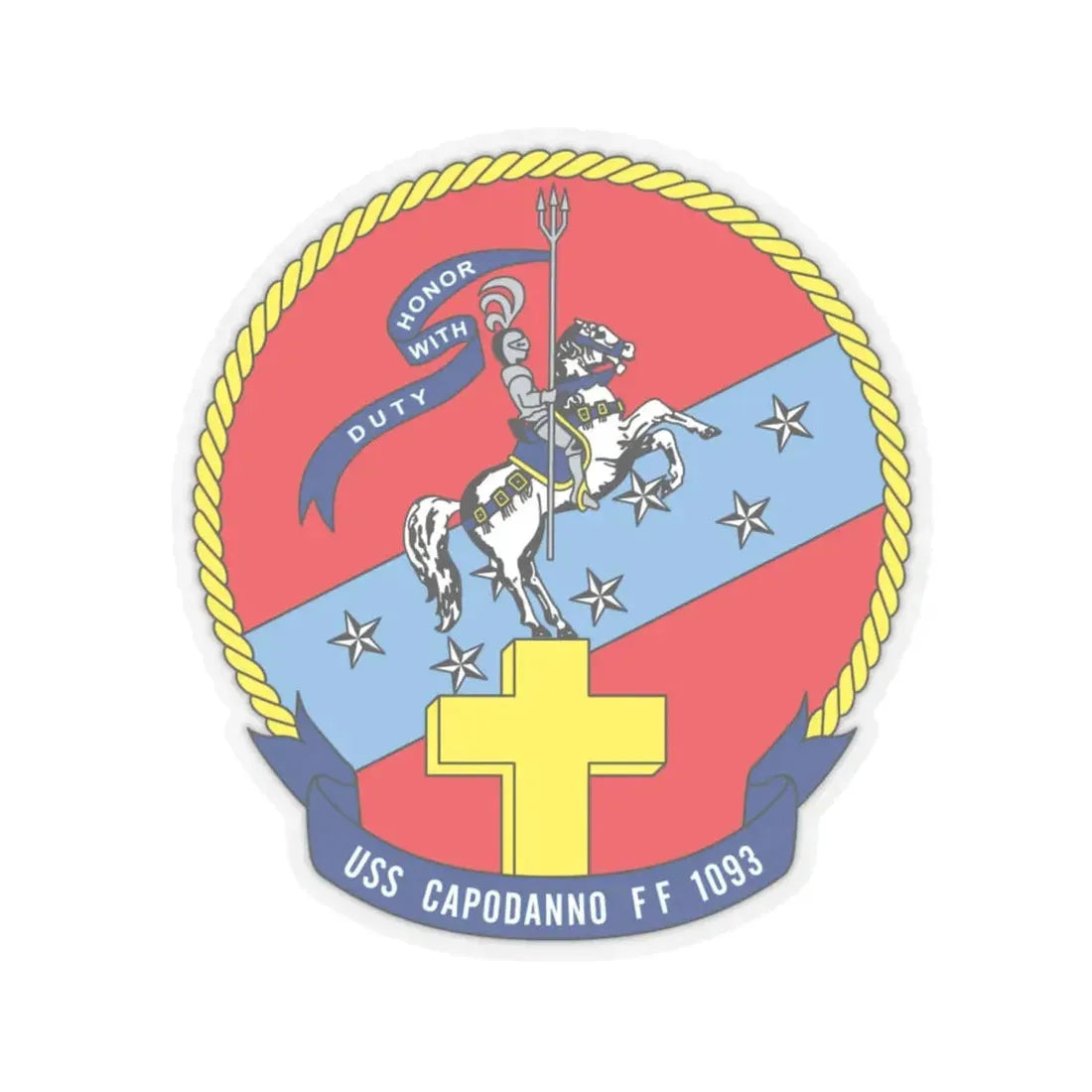 USS Capodanno FF 1093 (U.S. Navy) STICKER Vinyl Kiss-Cut Decal 6 Inch Transparent - The Sticker Space