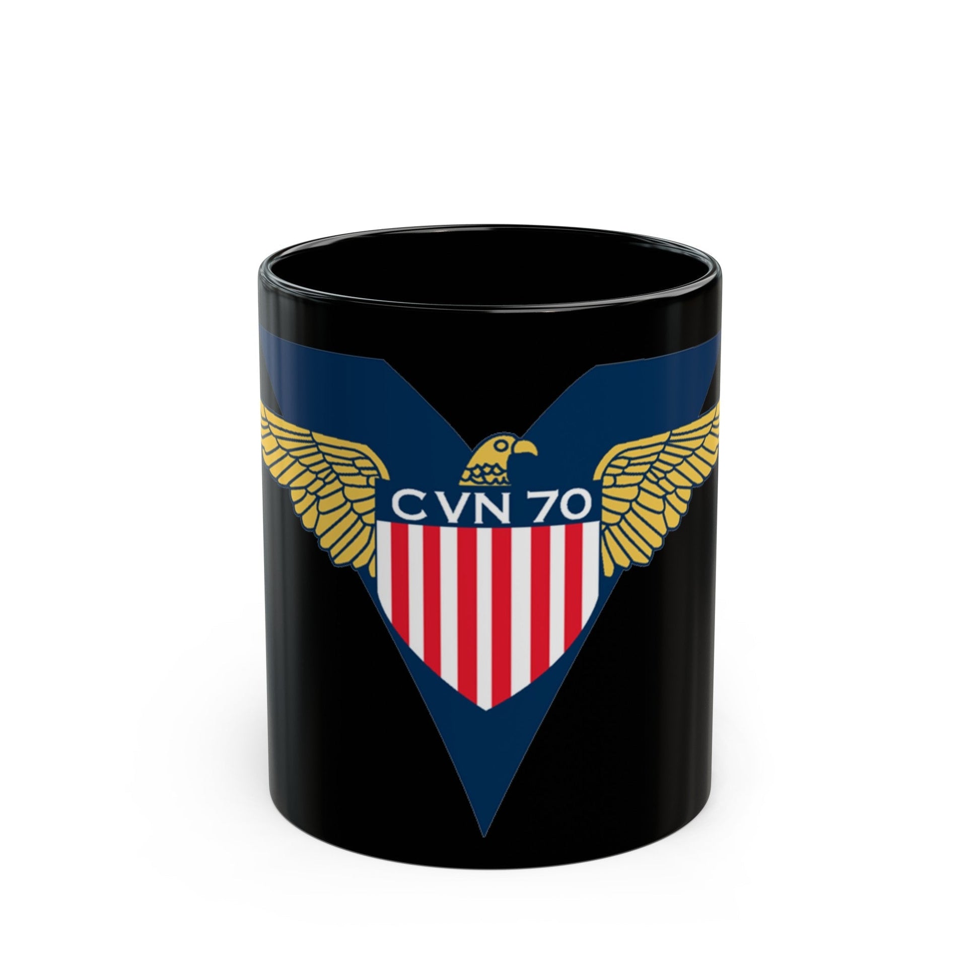 USS Carl Vinson CVN 70 CHUCKY V2 (U.S. Navy) Black Coffee Mug-11oz-The Sticker Space