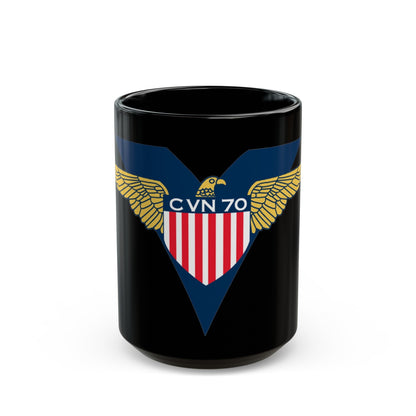 USS Carl Vinson CVN 70 CHUCKY V2 (U.S. Navy) Black Coffee Mug-15oz-The Sticker Space