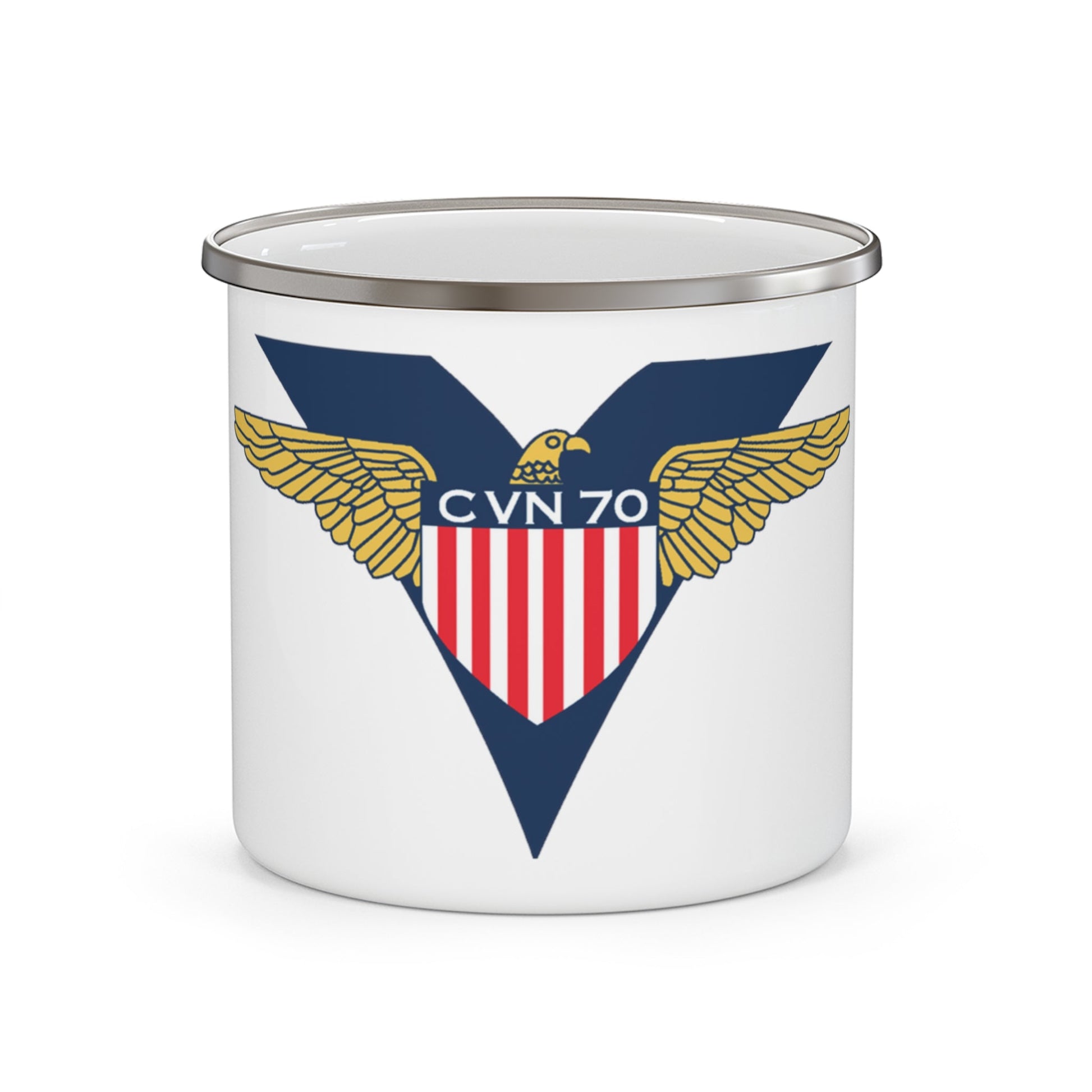 USS Carl Vinson CVN 70 CHUCKY V2 (U.S. Navy) Enamel Mug 12oz-12oz-The Sticker Space