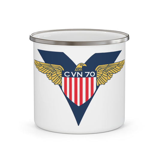 USS Carl Vinson CVN 70 CHUCKY V2 (U.S. Navy) Enamel Mug 12oz-12oz-The Sticker Space