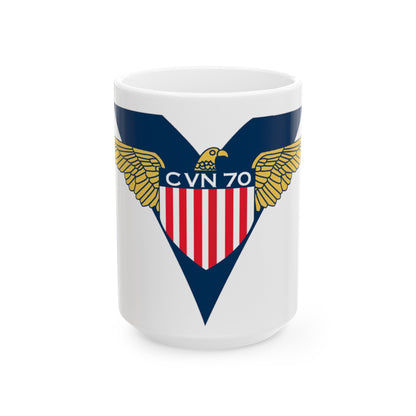 USS Carl Vinson CVN 70 CHUCKY V2 (U.S. Navy) White Coffee Mug-15oz-The Sticker Space