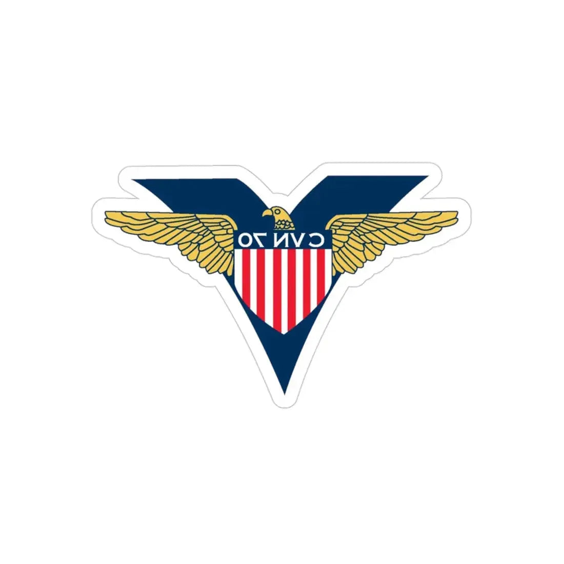 USS Carl Vinson CVN 70 CHUCKY V2 (U.S. Navy) REVERSE PRINT Transparent Die-Cut STICKER 3 Inch Die-Cut Transparent - The Sticker Space