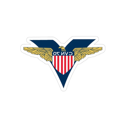 USS Carl Vinson CVN 70 CHUCKY V2 (U.S. Navy) REVERSE PRINT Transparent Die-Cut STICKER 3 Inch Die-Cut Transparent - The Sticker Space