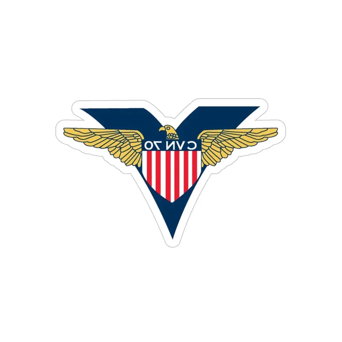 USS Carl Vinson CVN 70 CHUCKY V2 (U.S. Navy) REVERSE PRINT Transparent Die-Cut STICKER 6 Inch Die-Cut Transparent - The Sticker Space