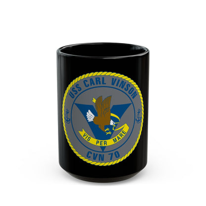 USS Carl Vinson CVN 70 (U.S. Navy) Black Coffee Mug-15oz-The Sticker Space