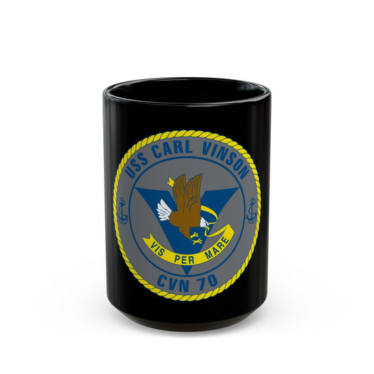 USS Carl Vinson CVN 70 (U.S. Navy) Black Coffee Mug-15oz-The Sticker Space