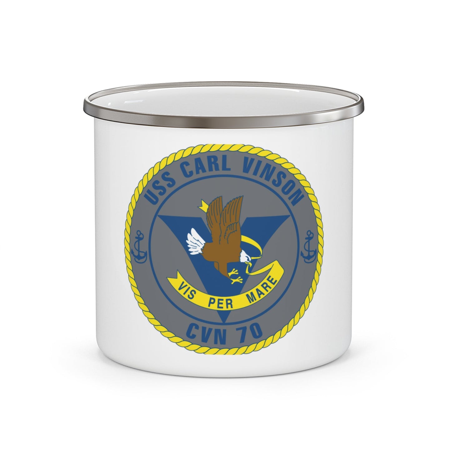 USS Carl Vinson CVN 70 (U.S. Navy) Enamel Mug 12oz-12oz-The Sticker Space