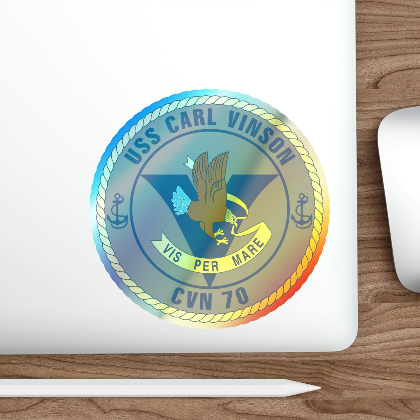 USS Carl Vinson CVN 70 (U.S. Navy) Holographic STICKER Die-Cut Vinyl Decal-The Sticker Space