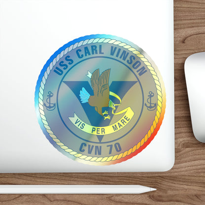 USS Carl Vinson CVN 70 (U.S. Navy) Holographic STICKER Die-Cut Vinyl Decal-The Sticker Space