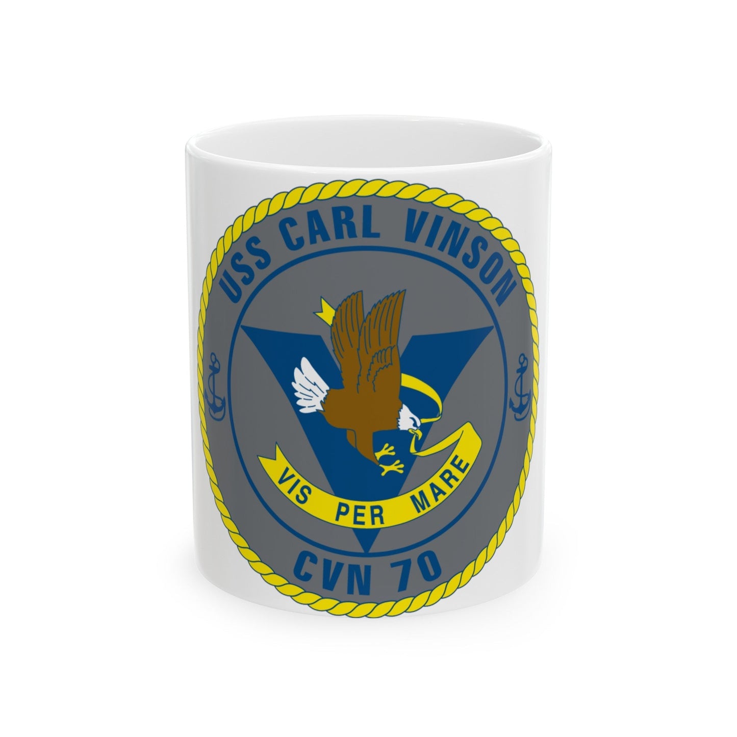 USS Carl Vinson CVN 70 (U.S. Navy) White Coffee Mug-11oz-The Sticker Space