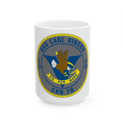 USS Carl Vinson CVN 70 (U.S. Navy) White Coffee Mug-15oz-The Sticker Space
