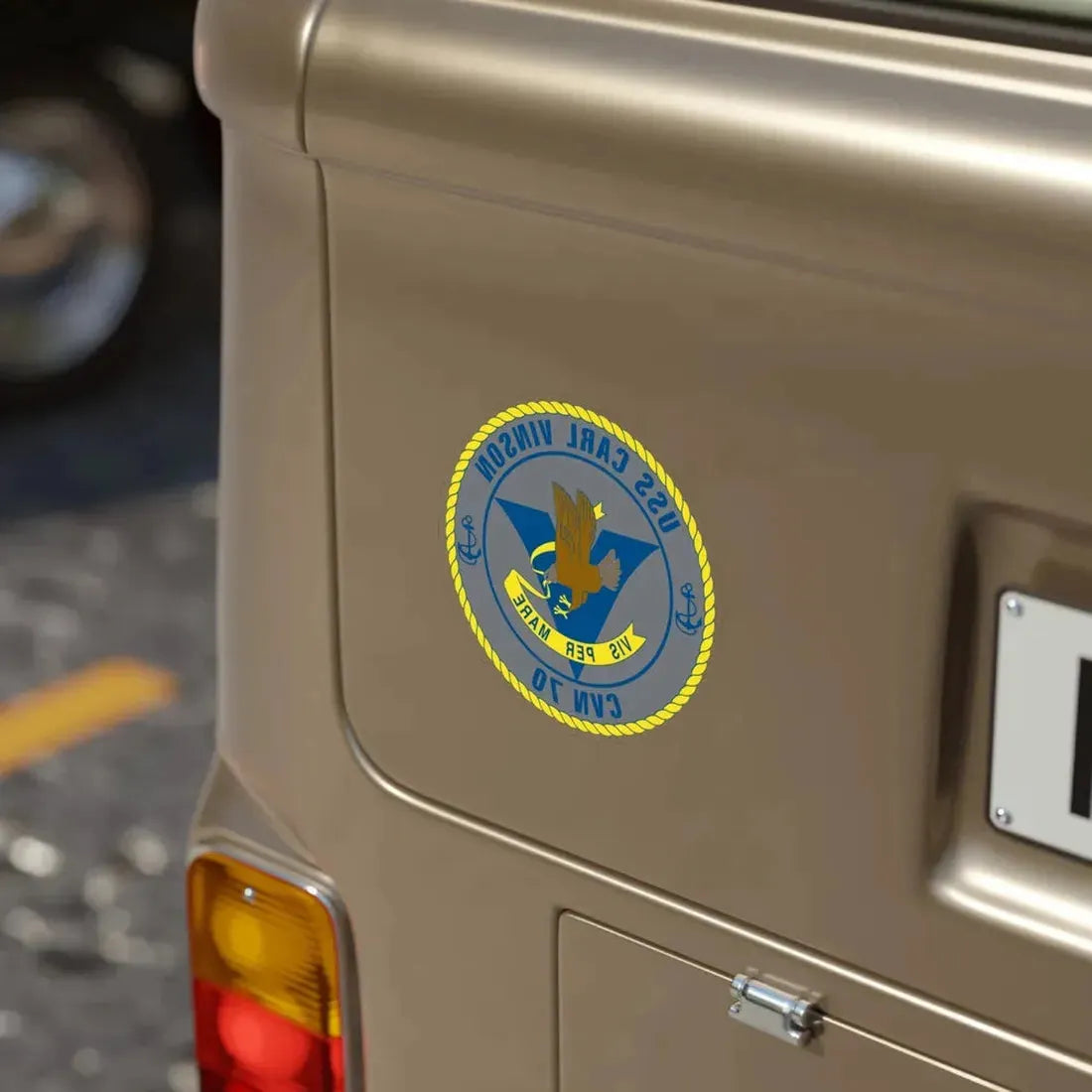 USS Carl Vinson CVN 70 (U.S. Navy) REVERSE PRINT Transparent Die-Cut STICKER - The Sticker Space