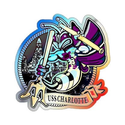 USS Charlotte SSN 766 (U.S. Navy) Holographic STICKER Die-Cut Vinyl Decal 2 Inch Holographic - The Sticker Space