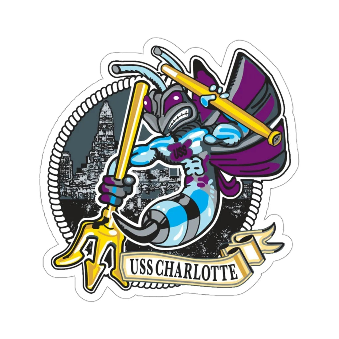 USS Charlotte SSN 766 (U.S. Navy) STICKER Vinyl Die-Cut Decal 3 Inch - The Sticker Space