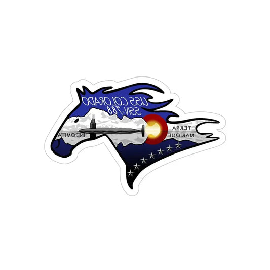 USS Colorado v2 (U.S. Navy) REVERSE PRINT Transparent Die-Cut STICKER 6 Inch Die-Cut Transparent - The Sticker Space