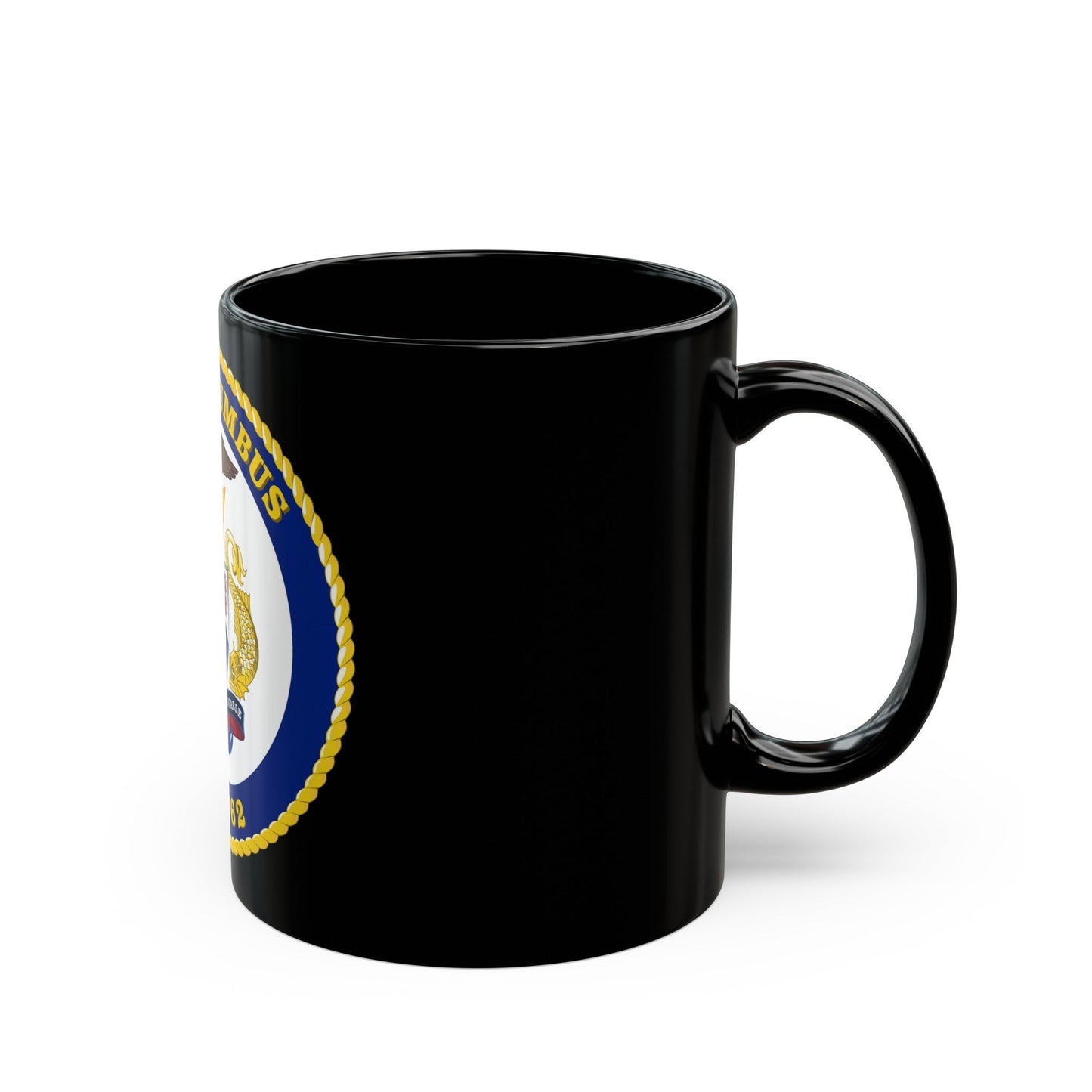 USS Columbus SSN 762 (U.S. Navy) Black Coffee Mug-The Sticker Space