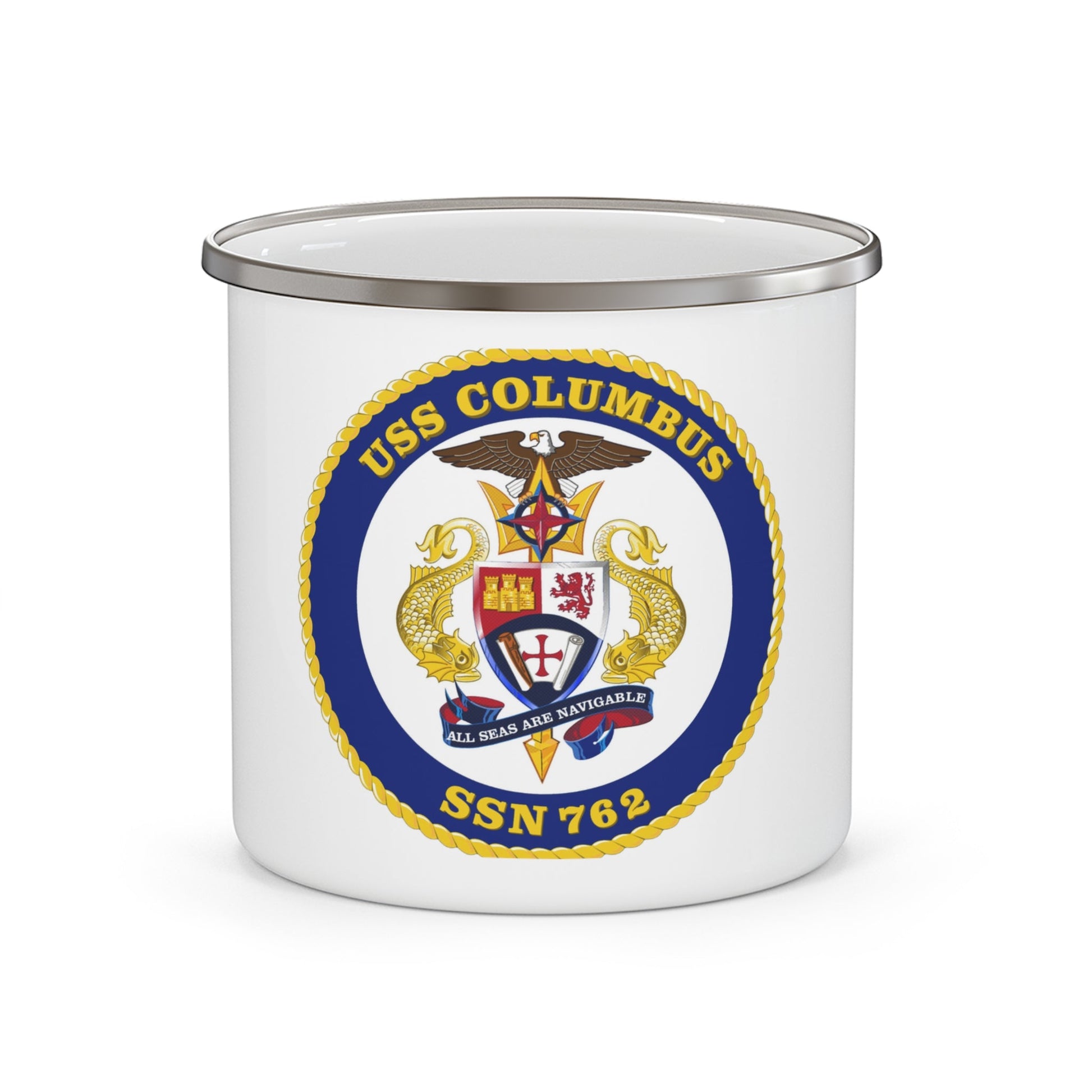 USS Columbus SSN 762 (U.S. Navy) Enamel Mug 12oz-12oz-The Sticker Space