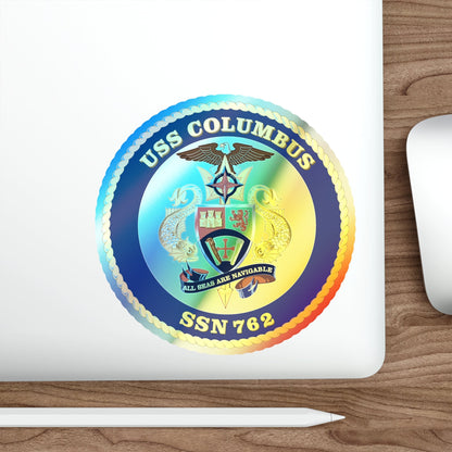 USS Columbus SSN 762 (U.S. Navy) Holographic STICKER Die-Cut Vinyl Decal-The Sticker Space