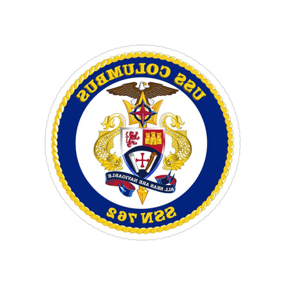 USS Columbus SSN 762 (U.S. Navy) REVERSE PRINT Transparent STICKER-4 Inch-The Sticker Space