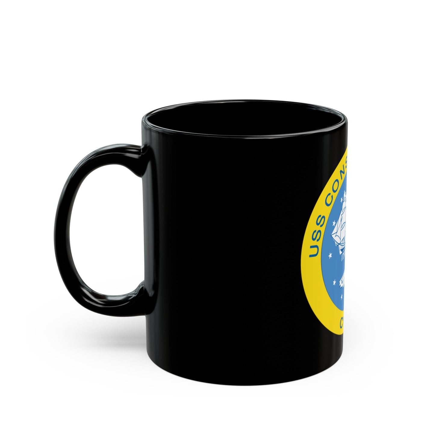 USS Constellation CV 64 (U.S. Navy) Black Coffee Mug-The Sticker Space