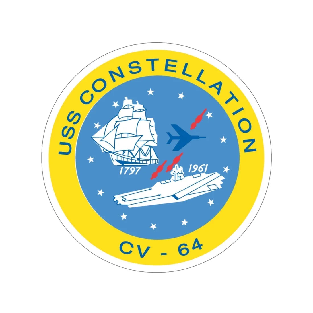 USS Constellation CV 64 (U.S. Navy) STICKER Vinyl Die-Cut Decal 6 Inch - The Sticker Space