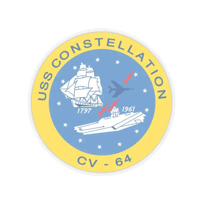 USS Constellation CV 64 (U.S. Navy) STICKER Vinyl Kiss-Cut Decal 6 Inch Transparent - The Sticker Space