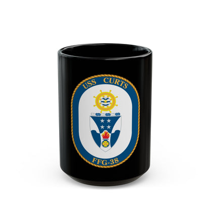 USS Curts FFG 38 (U.S. Navy) Black Coffee Mug-15oz-The Sticker Space