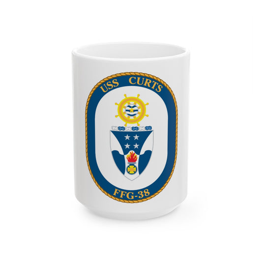 USS Curts FFG 38 (U.S. Navy) White Coffee Mug-15oz-The Sticker Space