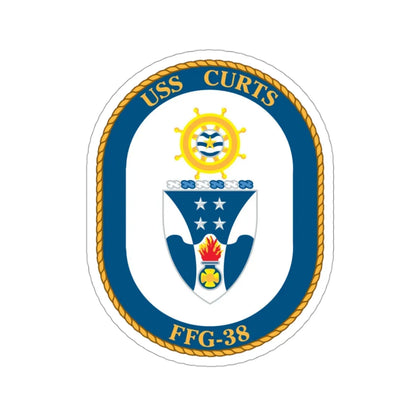 USS Curts FFG 38 (U.S. Navy) STICKER Vinyl Die-Cut Decal 3 Inch - The Sticker Space