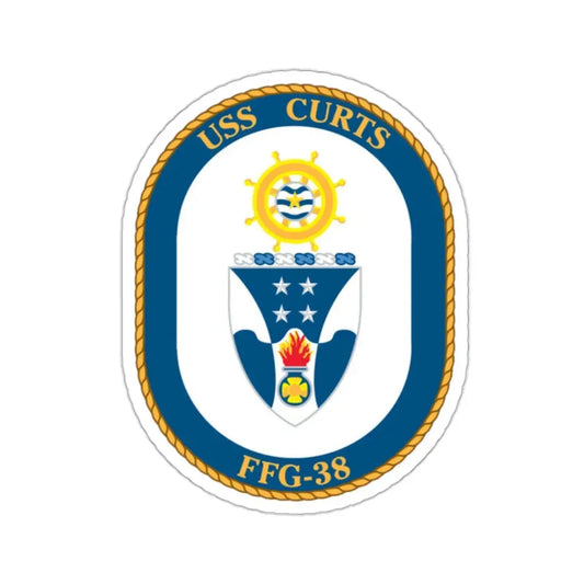 USS Curts FFG 38 (U.S. Navy) STICKER Vinyl Kiss-Cut Decal 2 Inch White - The Sticker Space