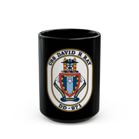 USS David R Ray DD 971 (U.S. Navy) Black Coffee Mug-15oz-The Sticker Space