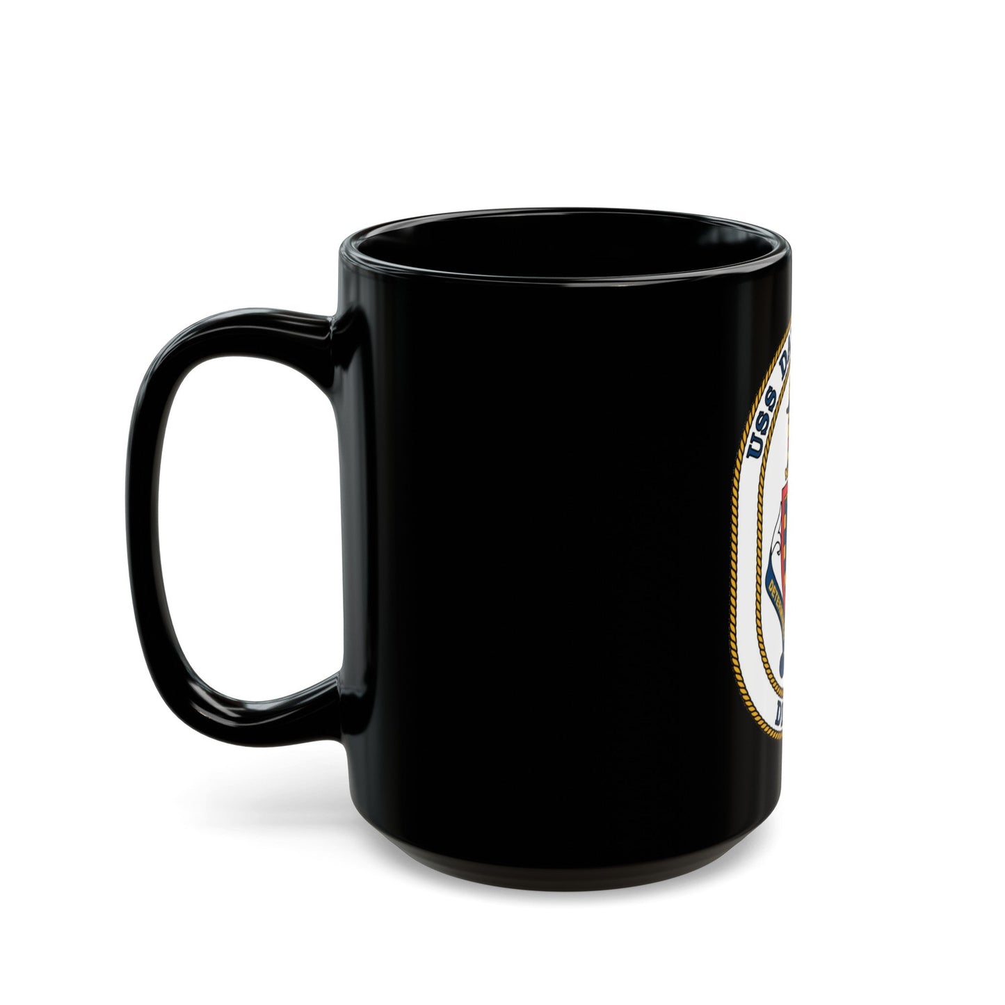 USS David R Ray DD 971 (U.S. Navy) Black Coffee Mug-The Sticker Space