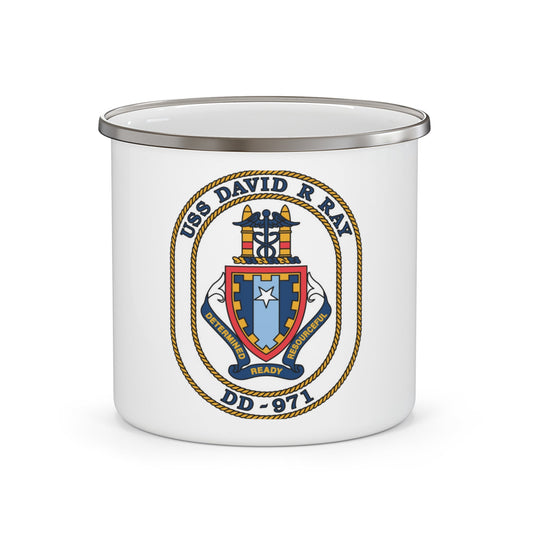 USS David R Ray DD 971 (U.S. Navy) Enamel Mug 12oz-12oz-The Sticker Space